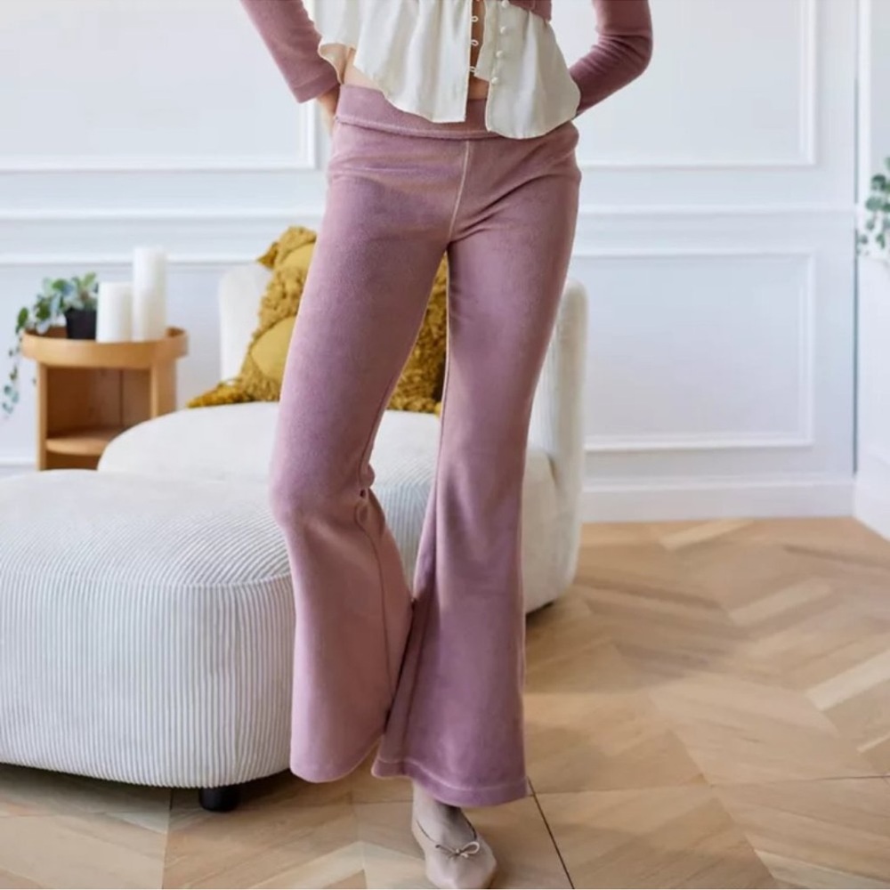 Urban Outfitters Out From Under Batheny Fleece Flare Pants Mauve Size L